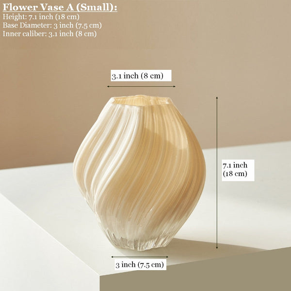 Mid Century Vases for Flowers, Modern Vases for Living Room, Handmade Contemporary Glass Vases, Unique Decorative Glass Vase, Centerpiece Vases on Table-Silvia Home Craft