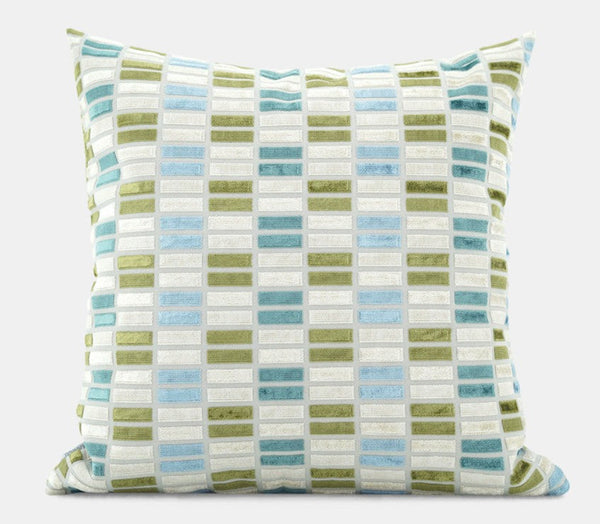 Modern Throw Pillows, Green Modern Sofa Pillows, Large Square Pillows, Decorative Pillows for Couch, Decorative Throw Pillows for Living Room Couch-Silvia Home Craft