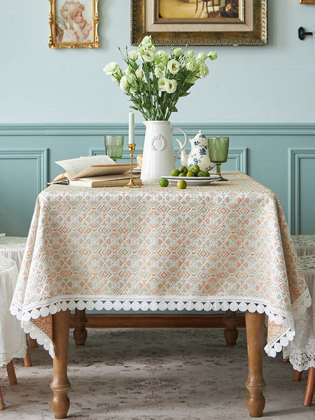 Modern Tablecloth for Home Decoration, Large Square Tablecloth for Round Table, Extra Large Rectangle Tablecloth for Dining Room Table-Silvia Home Craft