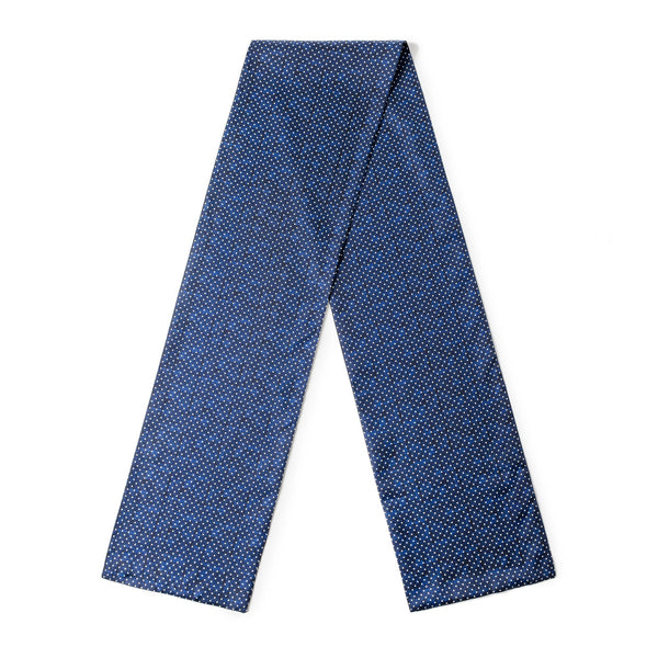 Formal Wear Silk Scarf, Silk Ascot For Men, British Style Long Scarf, Luxury Blue Silk Neck Scarf, Silk Scarf For Suit, Business Silk Scarf Men, Mens Spring Autumn Scarf, Lightweight Silk Scarf Men-Silvia Home Craft