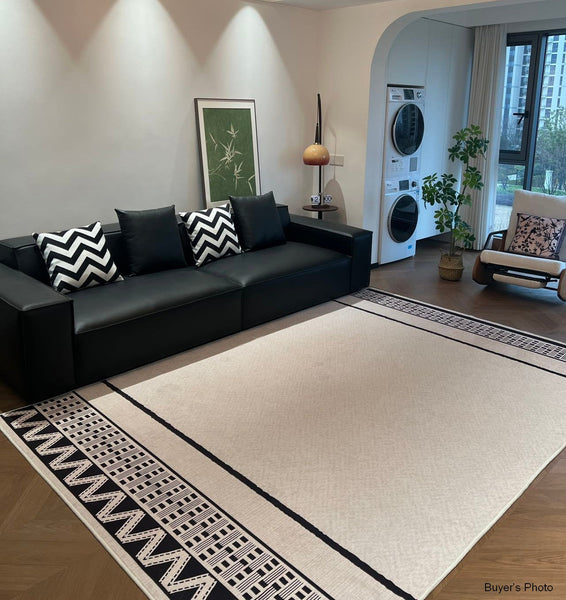 Mid Century Modern Rugs for Living Room, Abstract Contemporary Modern Rugs for Dining Room, Geometric Contemporary Rugs-Silvia Home Craft