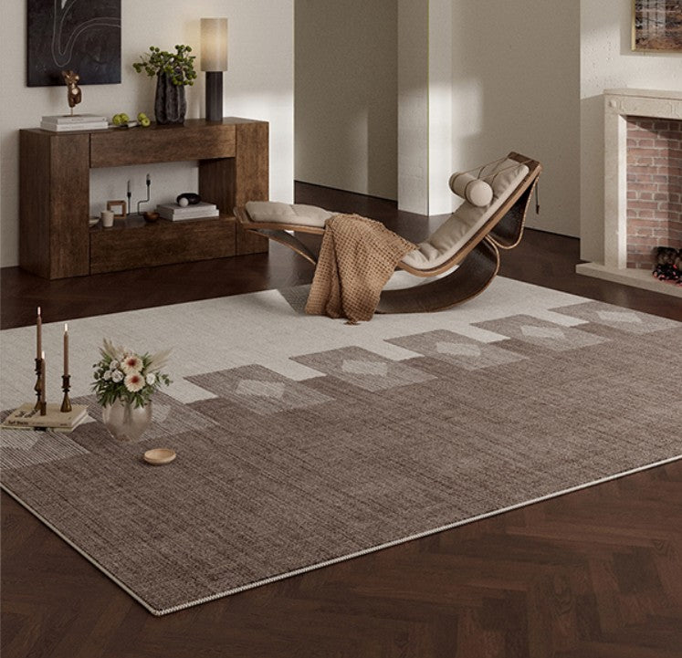 Modern Rugs under Dining Room Table, Mid Century Geometric Carpets, Abstract Modern Rugs for Living Room, Contemporary Modern Rugs Next to Bed-Silvia Home Craft