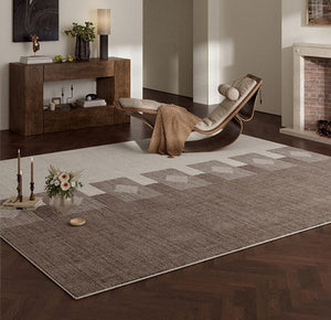 Modern Rugs under Dining Room Table, Mid Century Geometric Carpets, Abstract Modern Rugs for Living Room, Contemporary Modern Rugs Next to Bed-Silvia Home Craft
