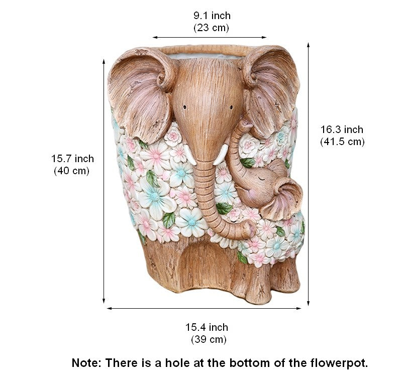 Beautiful Elephant Flowerpot, Modern Garden Flower Pot, Unique Animal Statue for Garden Ornaments, Resin Statue for Garden, Villa Outdoor Decor Gardening Ideas-Silvia Home Craft
