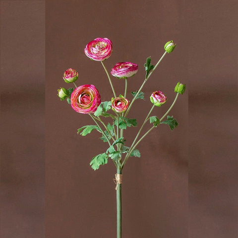 Flower Arrangement Ideas for Dining Room Table, Ranunculus Asiaticus Flowers, Simple Modern Floral Arrangement Ideas for Home Decoration, Spring Artificial Floral for Bedroom-Silvia Home Craft