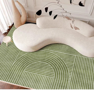 Dining Room Modern Rugs, Modern Living Room Rugs, Green Thick Soft Modern Rugs for Living Room, Contemporary Rugs for Bedroom-Silvia Home Craft