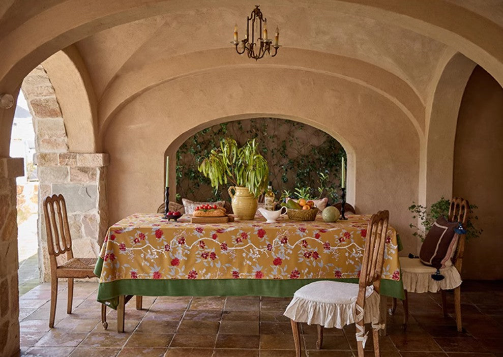 Farmhouse Table Cloth, Dining Room Flower Table Cloths, Large Square Tablecloth for Round Table, Extra Large Rectangular Table Covers for Kitchen-Silvia Home Craft
