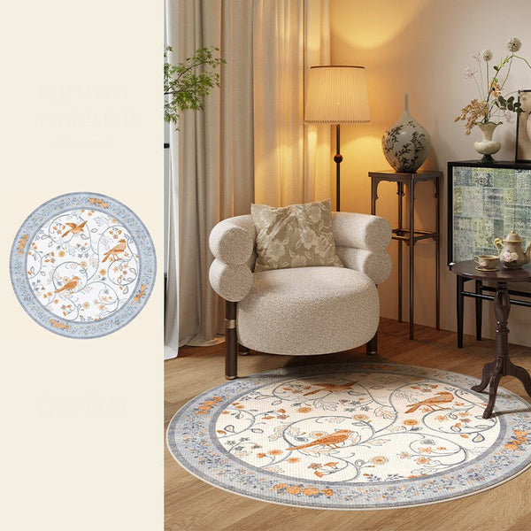 Dining Room Contemporary Round Rugs, Bedroom Modern Round Rugs, Modern Rug Ideas for Living Room, Circular Modern Rugs under Chairs-Silvia Home Craft