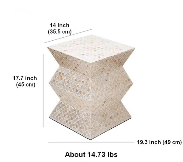Portable Casual Side Table, Shell Small Sofa Side Table, Unique Small End Table, Contemporary Round Side Table, Creative Coffee Table-Silvia Home Craft