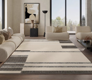 Abstract Area Rugs for Living Room, Geometric Contemporary Modern Rugs Next to Bed, Modern Carpets for Office, Modern Soft Rugs under Dining Room Table-Silvia Home Craft