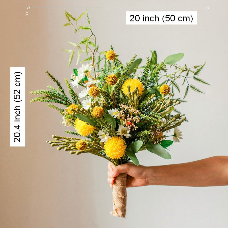 Beautiful Modern Artificial Flowers for Dining Room Table, Dandelion, Wheat Branch, Eucalyptus Globulus, Unique Flower Arrangement for Home Decoration-Silvia Home Craft