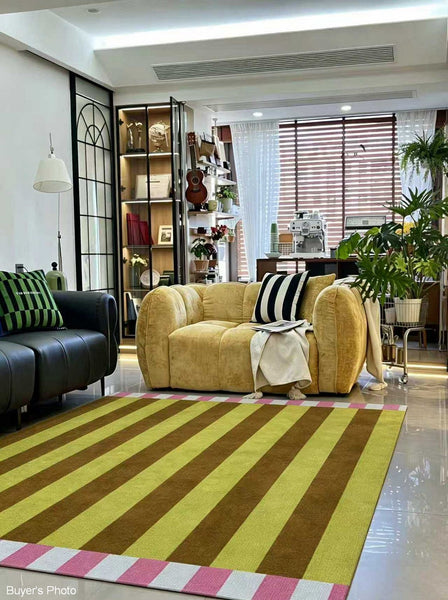 Simple Modern Floor Rugs, Colorful Abstract Modern Rugs, Modern Living Room Rug Ideas, Geometric Carpets for Bedroom, Contemporary Area Rugs-Silvia Home Craft