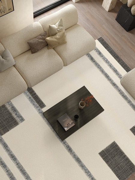 Abstract Area Rugs for Living Room, Geometric Contemporary Modern Rugs Next to Bed, Modern Carpets for Office, Modern Soft Rugs under Dining Room Table-Silvia Home Craft