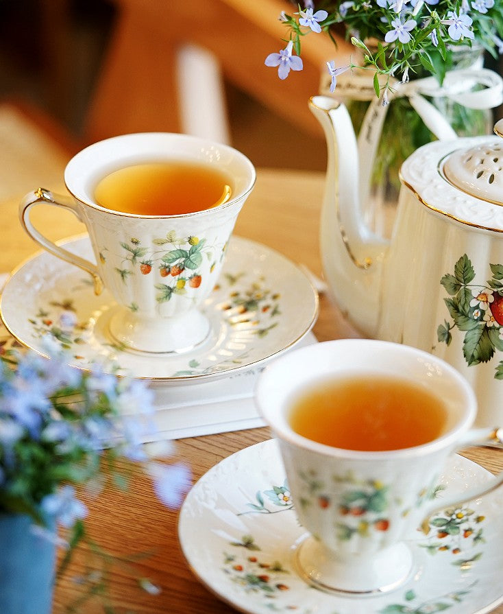 Beautiful British Tea Cups, Elegant Porcelain Tea Cup Saucer Set, Trad –  Silvia Home Craft