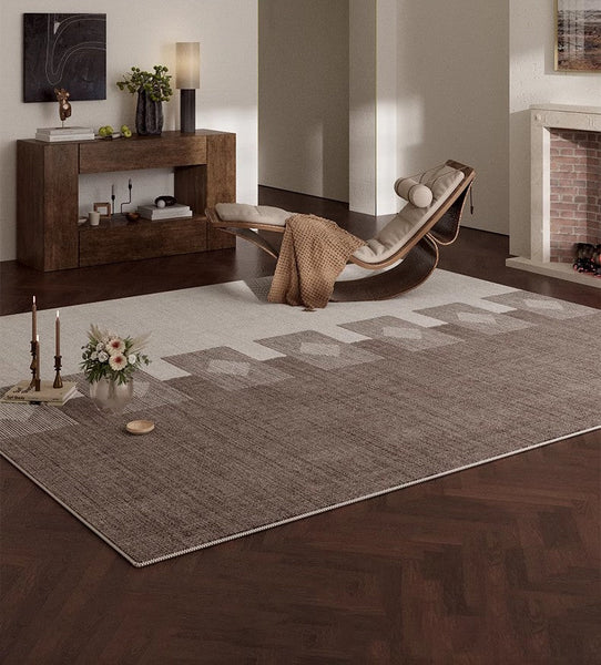 Modern Rugs under Dining Room Table, Mid Century Geometric Carpets, Abstract Modern Rugs for Living Room, Contemporary Modern Rugs Next to Bed-Silvia Home Craft