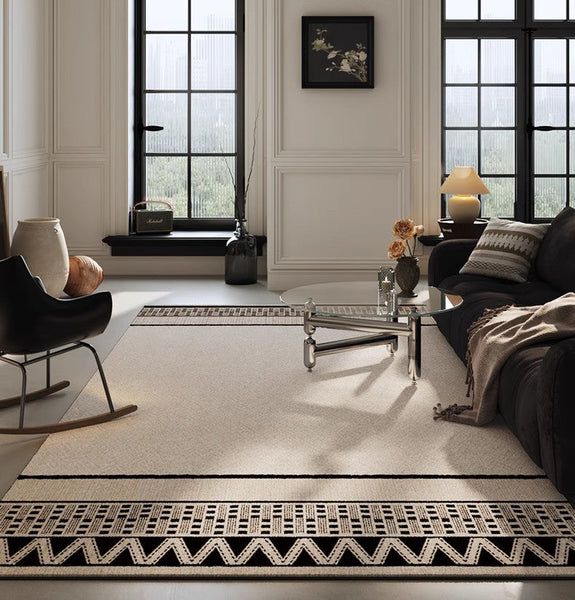 Large Geometric Contemporary Rugs, Mid Century Modern Rugs for Living Room, Abstract Contemporary Modern Rugs for Dining Room-Silvia Home Craft