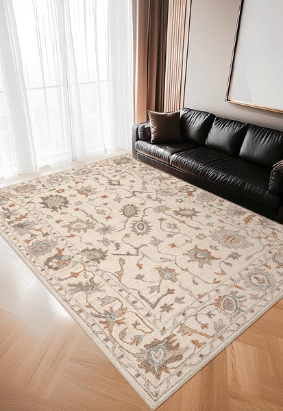 Flower Pattern Modern Rugs for Farmhouse, Bedroom Modern Rugs, Modern Rugs for Dining Room, Modern Rugs for Living Room-Silvia Home Craft