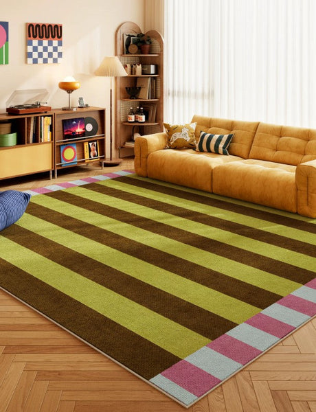 Simple Modern Floor Rugs, Colorful Abstract Modern Rugs, Modern Living Room Rug Ideas, Geometric Carpets for Bedroom, Contemporary Area Rugs-Silvia Home Craft