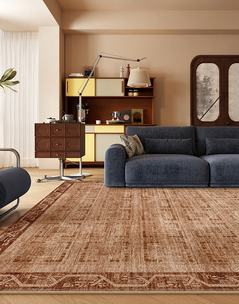 Large Abstract Rugs for Living Room, Mid Century Geometric Contemporary Modern Rugs Next to Bed, Large Modern Area Rugs-Silvia Home Craft