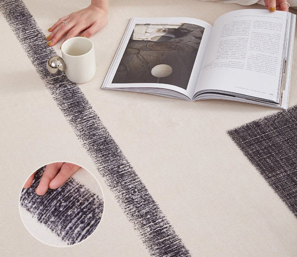 Abstract Area Rugs for Living Room, Geometric Contemporary Modern Rugs Next to Bed, Modern Carpets for Office, Modern Soft Rugs under Dining Room Table-Silvia Home Craft