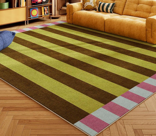 Simple Modern Floor Rugs, Colorful Abstract Modern Rugs, Modern Living Room Rug Ideas, Geometric Carpets for Bedroom, Contemporary Area Rugs-Silvia Home Craft