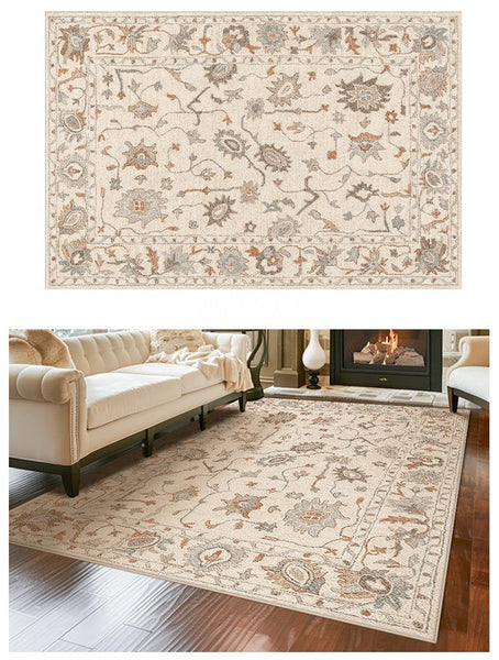 Flower Pattern Modern Rugs for Farmhouse, Bedroom Modern Rugs, Modern Rugs for Dining Room, Modern Rugs for Living Room-Silvia Home Craft
