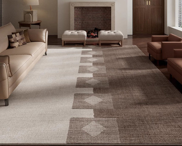 Modern Rugs under Dining Room Table, Mid Century Geometric Carpets, Abstract Modern Rugs for Living Room, Contemporary Modern Rugs Next to Bed-Silvia Home Craft