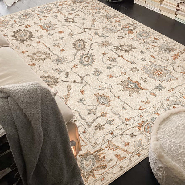 Flower Pattern Modern Rugs for Farmhouse, Bedroom Modern Rugs, Modern Rugs for Dining Room, Modern Rugs for Living Room-Silvia Home Craft