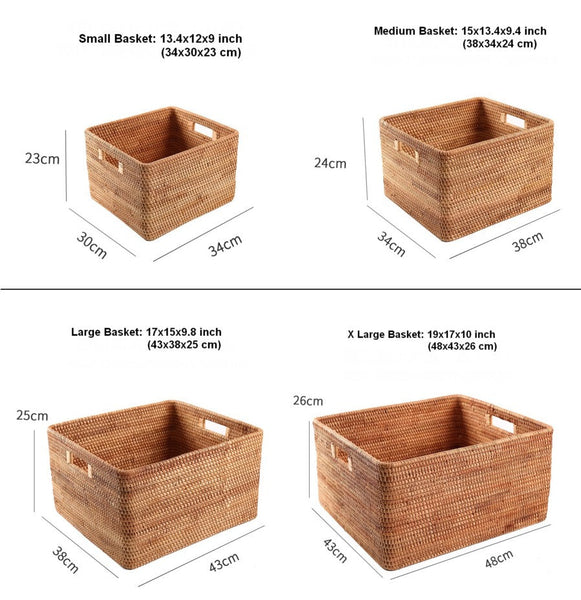 Large Storage Basket for Living Room, Kitchen Storage Baskets, Woven Storage Basket for Shelves, Rattan Storage Baskets for Toys-Silvia Home Craft