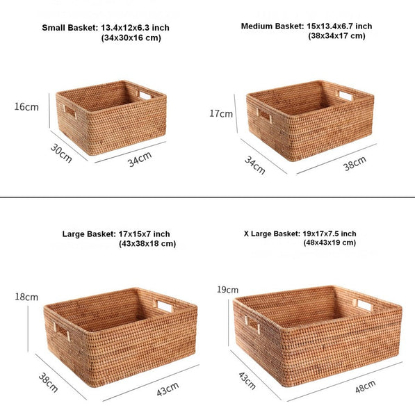 Large Storage Baskets for Bedroom, Storage Baskets for Bathroom, Rectangular Storage Baskets, Storage Baskets for Shelves-Silvia Home Craft