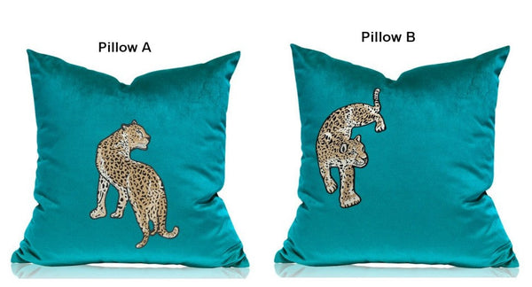 Decorative Pillows for Living Roomï¼?Contemporary Throw Pillows, Cheetah Decorative Cushion, Modern Sofa Pillows-Silvia Home Craft