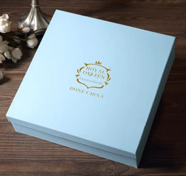 White Porcelain Tea Cup Sucer Set, Elegant British Tea Cup and Saucer in Gift Box, Unique British Ceramic Coffee Cups for Afternoon Tea