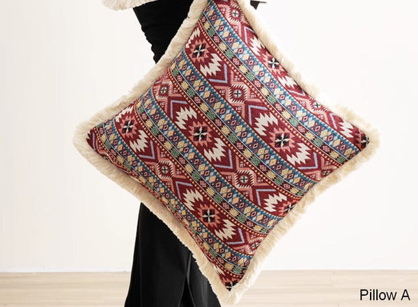 Large Bohemian Decorative Sofa Pillows for Living Room, Modern Geometric Pillows, Decorative Throw Pillows for Bedroom, Oriental Throw Pillow for Couch-Silvia Home Craft