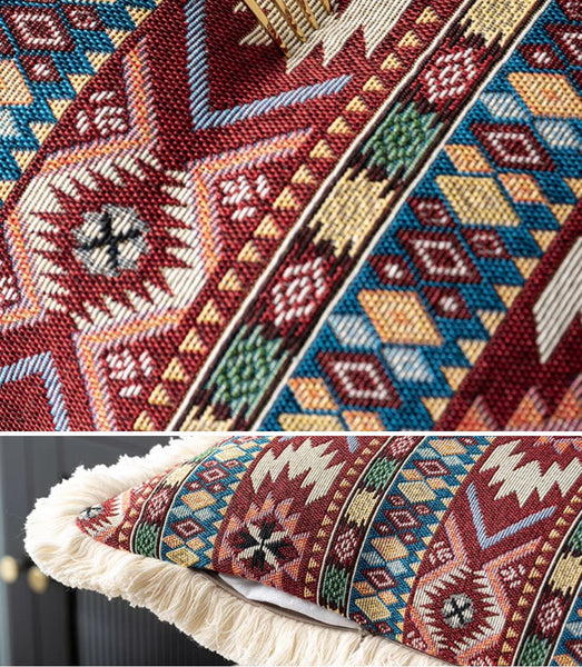 Large Bohemian Decorative Sofa Pillows for Living Room, Modern Geometric Pillows, Decorative Throw Pillows for Bedroom, Oriental Throw Pillow for Couch-Silvia Home Craft