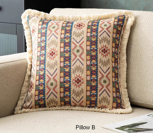 Large Bohemian Decorative Sofa Pillows for Living Room, Modern Geometric Pillows, Decorative Throw Pillows for Bedroom, Oriental Throw Pillow for Couch-Silvia Home Craft