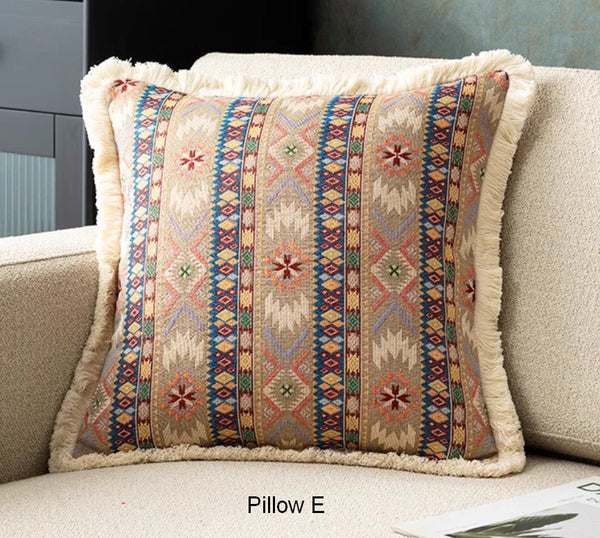 Large Bohemian Decorative Sofa Pillows for Living Room, Modern Geometric Pillows, Decorative Throw Pillows for Bedroom, Oriental Throw Pillow for Couch-Silvia Home Craft