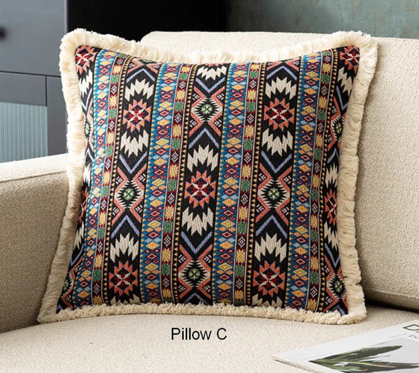 Large Bohemian Decorative Sofa Pillows for Living Room, Modern Geometric Pillows, Decorative Throw Pillows for Bedroom, Oriental Throw Pillow for Couch-Silvia Home Craft