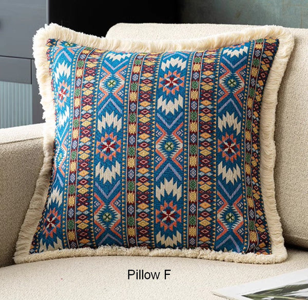Large Bohemian Decorative Sofa Pillows for Living Room, Modern Geometric Pillows, Decorative Throw Pillows for Bedroom, Oriental Throw Pillow for Couch-Silvia Home Craft