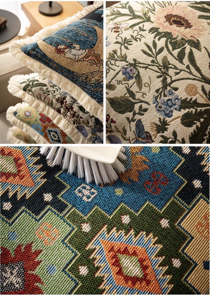 Extra Large Modern Geometric Pillows, Bohemian Decorative Sofa Pillows for Living Room, Flower Decorative Pillows for Bedroom, Decorative Pillow Covers-Silvia Home Craft