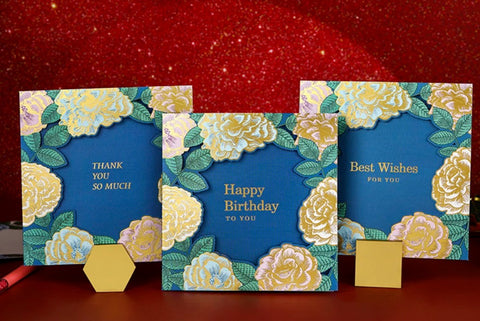 Blue Flower Greeting Cards, Beautiful Greeting Cards to Friends, Creative Birthday Greeting Card, Original Handmade Greeting Cards-Silvia Home Craft