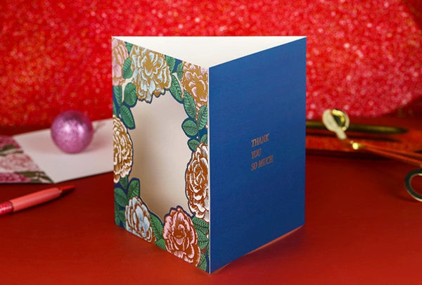 Blue Flower Greeting Cards, Beautiful Greeting Cards to Friends, Creative Birthday Greeting Card, Original Handmade Greeting Cards-Silvia Home Craft