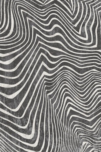 Mid Century Area Rugs for Living Room, Black Stripe Area Rugs under Sofa, Abstract Contemporary Rugs for Bedroom, Modern Carpets for Office, Dining Room Floor Rugs-Silvia Home Craft