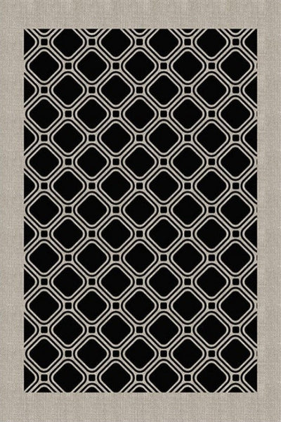 Elegant Modern Area Rugs under Sofa, Dining Room Floor Rugs, Mid Century Black Rugs for Living Room, Abstract Contemporary Rugs for Bedroom, Modern Carpets for Office-Silvia Home Craft