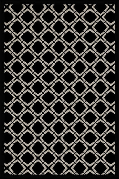 Modern Area Rugs under Sofa, Modern Black Rugs for Living Room, Abstract Contemporary Rugs for Bedroom, Dining Room Floor Rugs, Modern Carpets for Office-Silvia Home Craft