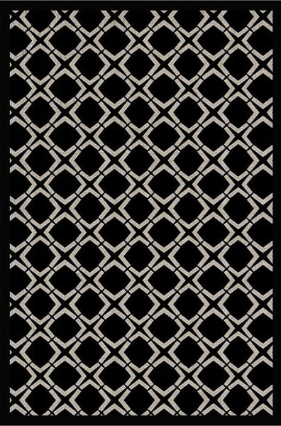 Abstract Contemporary Rugs for Bedroom, Modern Area Rugs under Sofa, Modern Black Rugs for Living Room, Dining Room Floor Rugs, Modern Carpets for Office-Silvia Home Craft