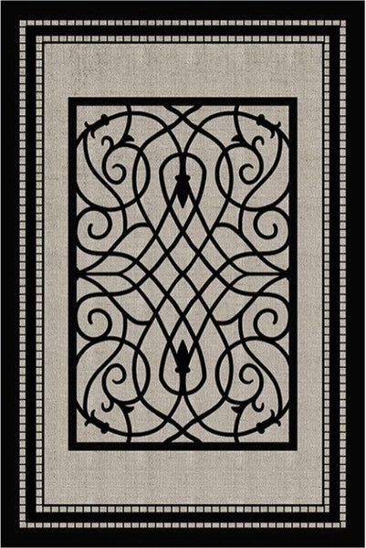 Dining Room Floor Rugs, Modern Area Rugs under Sofa, Modern Black Rugs for Living Room, Abstract Contemporary Rugs for Bedroom, Modern Carpets for Office-Silvia Home Craft