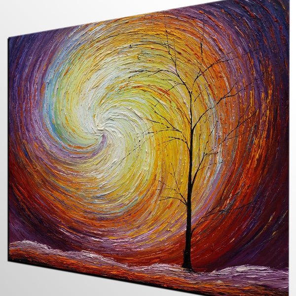 Landscape Painting, Custom Large Heavy Texture Painting, Modern Artwork, Canvas Painting, Modern Art, Oil Painting, Tree Painting 205