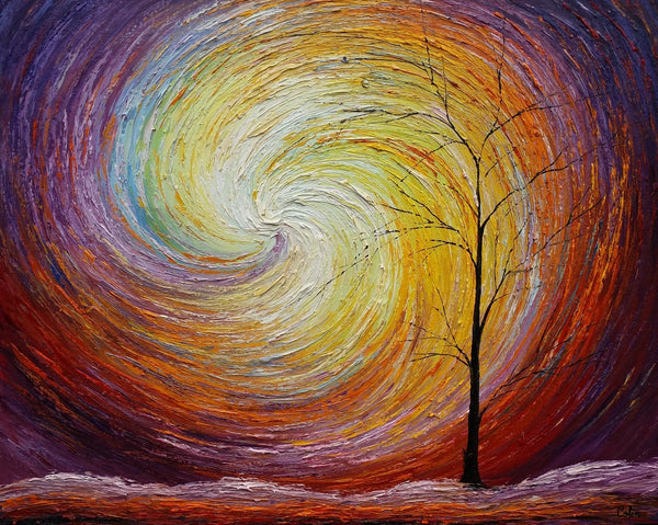 Landscape Painting, Custom Large Heavy Texture Painting, Modern Artwork, Canvas Painting, Modern Art, Oil Painting, Tree Painting 205-Silvia Home Craft