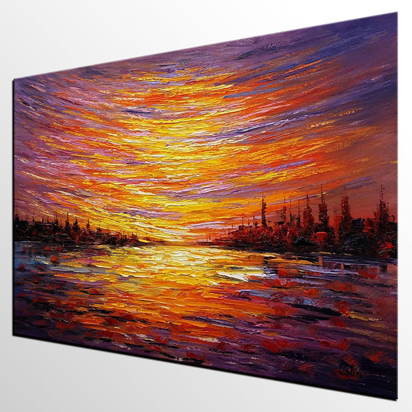 Landscape Painting, Large Wall Art, Canvas Art, Abstract Art, Original Artwork, Custom Canvas Painting, Modern Art, Oil Painting 220-Silvia Home Craft