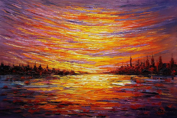 Landscape Painting, Large Wall Art, Canvas Art, Abstract Art, Original Artwork, Custom Canvas Painting, Modern Art, Oil Painting 220-Silvia Home Craft